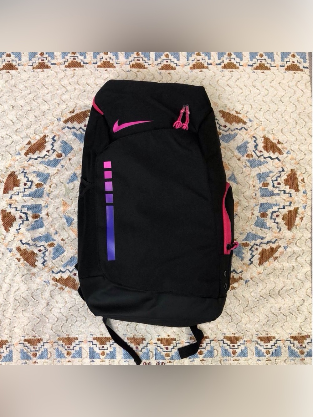 🔥Nike Black Backpack with Pink and Purple Accents